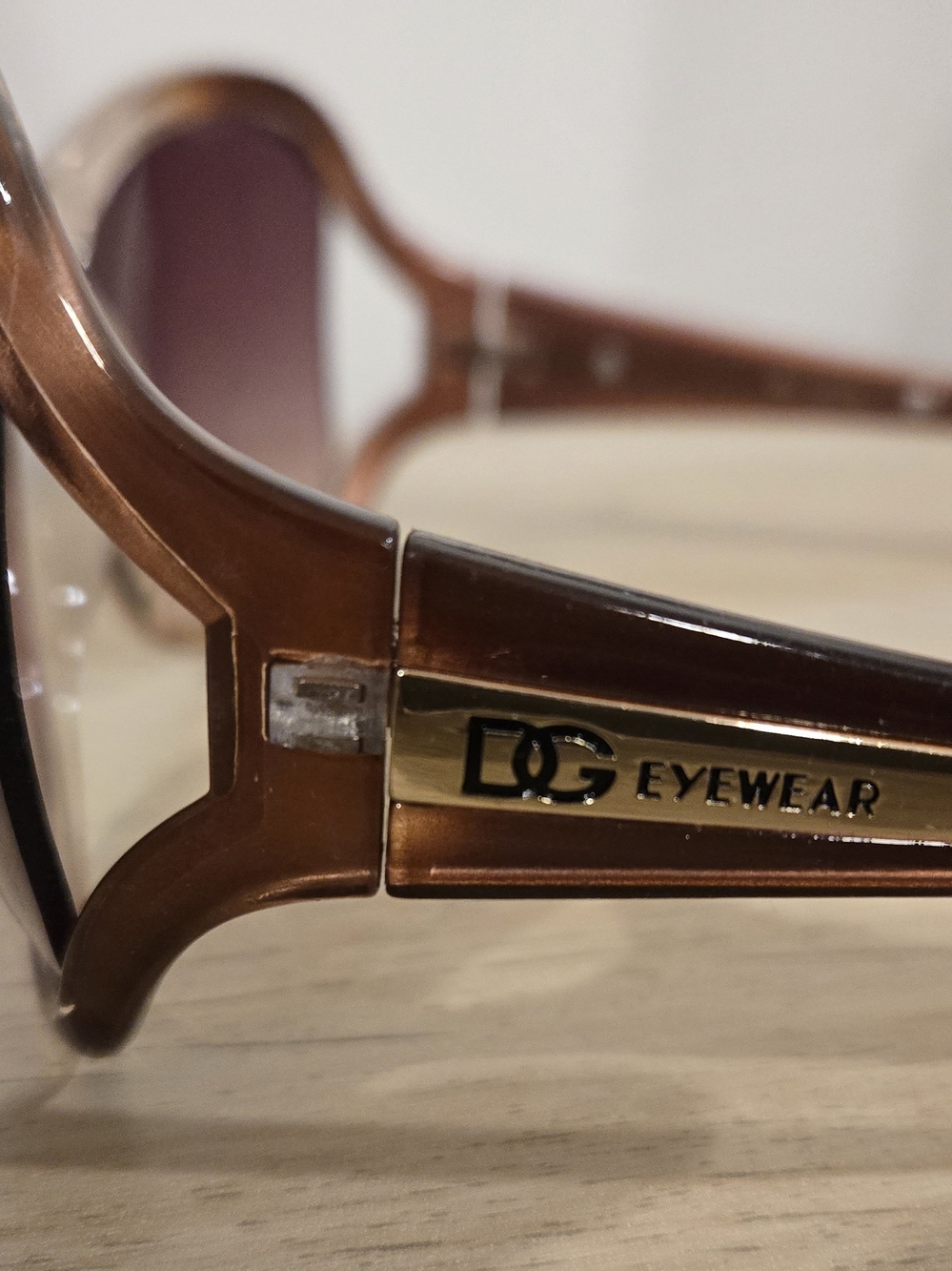 Dolce & Gabbana Brown Sunglasses with Gold Accent
